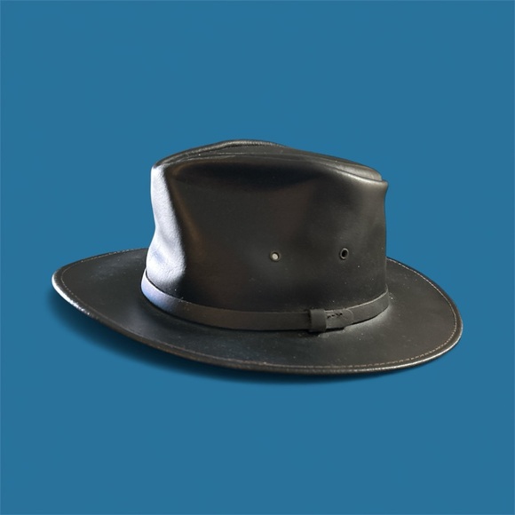 Henschel Hat Company Stark Leather Australian Hat Black Dakota Sz.Medium - Picture 5 of 8